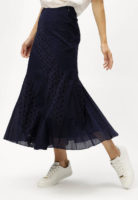 Tmavě modrá maxi sukně s krajkou