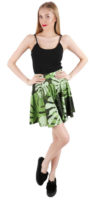 Zelená letní sukně s celoplošným potiskem