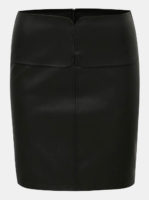 Černá kratší koženková sukně