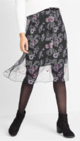 Lehounká síťovinová sukně s květovým vzorem