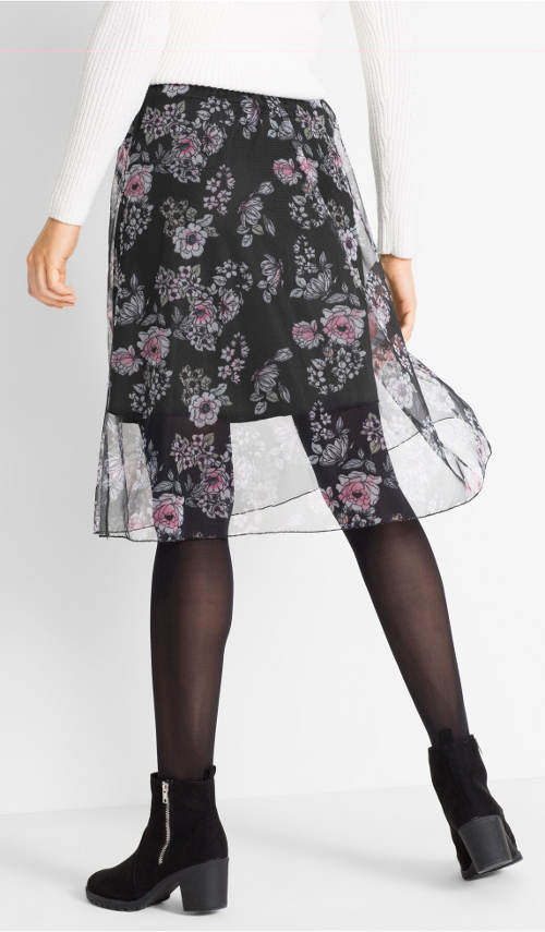 Šifónová sukně s květy