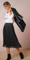 Plisovaná dámská midi sukně s pružným pásem