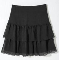 Černá vrstvená voálová sukně