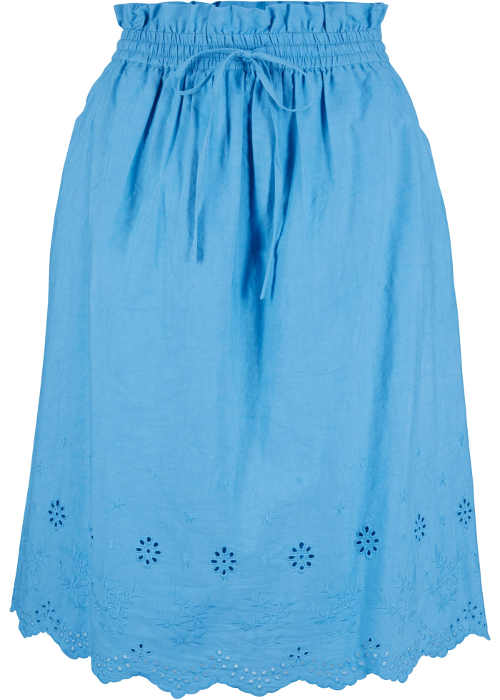 Pohodlná dámská bavlněná sukně s dírkovaným vzorem