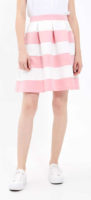 Letní pruhovaná růžovo-bílá sukně do gumy