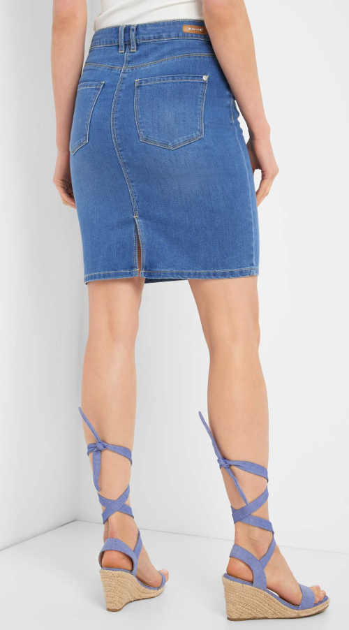 dámská mini džínová sukně s rozparkem