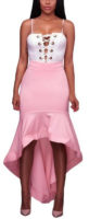 Dámská asymetrická růžová společenská sukně