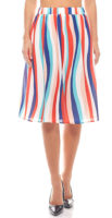 Dámská letní barevná sukně v moderním proužkovaném vzoru