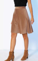 Krátká manšestrová sukně do gumy v hnědé či vínové barvě