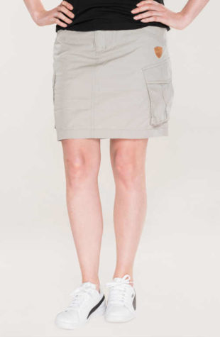 Bavlněná volnočasová sukně v krátké délce s kapsami