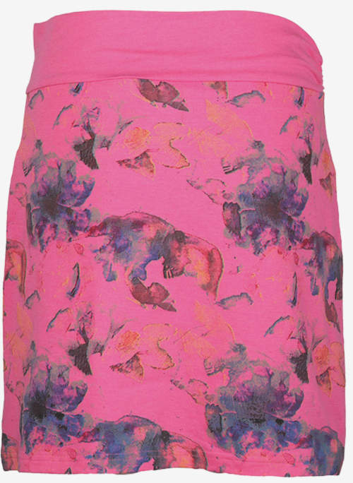 Růžová letní sukně s širokou pohodlnou gumou v pase