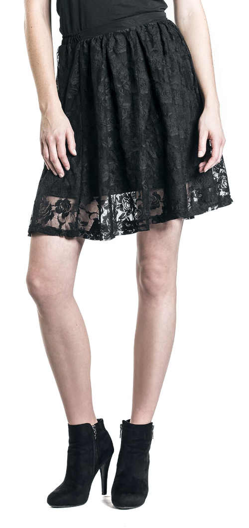 černá krajková krátká sukně