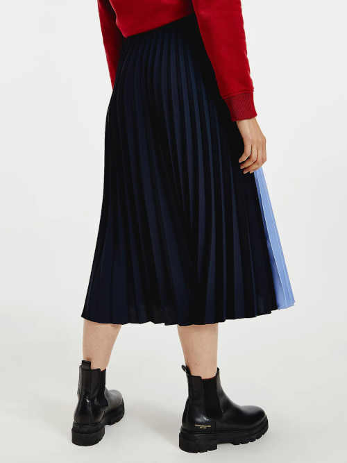 plisovaná barevná dlouhá sukně