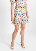 Vzdušná letní krátká květovaná sukně s ozdobným volánem