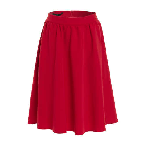 dámská červená sukně s vysokým pasem