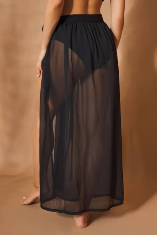 černá dlouhá zavinovací sukně
